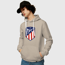 Толстовка-худи хлопковая мужская Atletico Madrid, цвет: миндальный — фото 2
