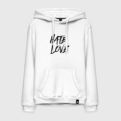 Толстовка-худи хлопковая мужская FACE Hate Love, цвет: белый