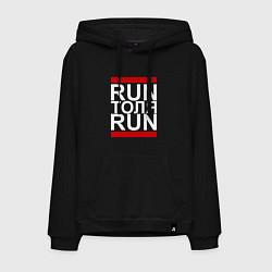 Толстовка-худи хлопковая мужская Run Толя Run, цвет: черный