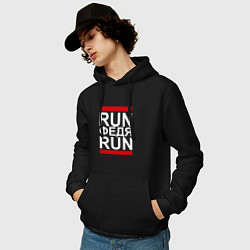 Толстовка-худи хлопковая мужская Run Федя Run, цвет: черный — фото 2