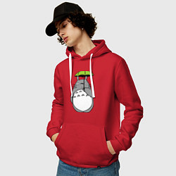 Толстовка-худи хлопковая мужская Totoro с зонтом, цвет: красный — фото 2