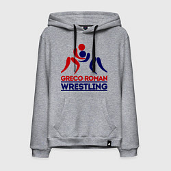 Толстовка-худи хлопковая мужская Greco-roman wrestling, цвет: меланж