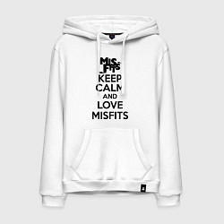 Толстовка-худи хлопковая мужская Keep Calm & Love Misfits, цвет: белый