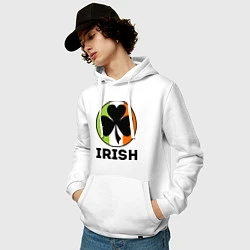 Толстовка-худи хлопковая мужская Irish - цвет флага, цвет: белый — фото 2