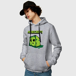 Толстовка-худи хлопковая мужская Minecraft Creeper, цвет: меланж — фото 2