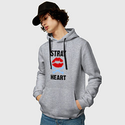 Толстовка-худи хлопковая мужская Stray heart, цвет: меланж — фото 2