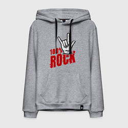Толстовка-худи хлопковая мужская 100% Rock, цвет: меланж