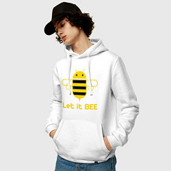 Толстовка-худи хлопковая мужская Android - Let It Bee, цвет: белый — фото 2