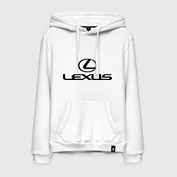 Толстовка-худи хлопковая мужская Lexus logo, цвет: белый