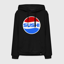 Толстовка-худи хлопковая мужская Sushi Pepsi, цвет: черный