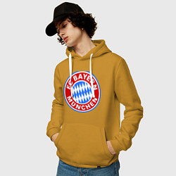 Толстовка-худи хлопковая мужская Bayern Munchen FC, цвет: горчичный — фото 2