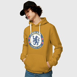 Толстовка-худи хлопковая мужская Chelsea FC, цвет: горчичный — фото 2