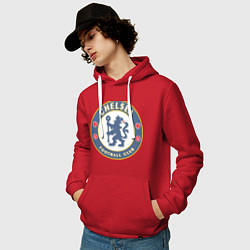 Толстовка-худи хлопковая мужская Chelsea FC, цвет: красный — фото 2