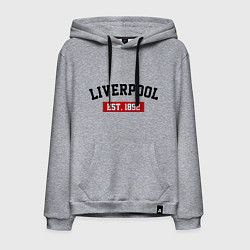 Толстовка-худи хлопковая мужская FC Liverpool Est. 1892, цвет: меланж