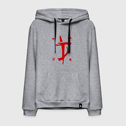 Толстовка-худи хлопковая мужская MARK OF THE DOOM SLAYER, цвет: меланж