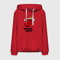 Толстовка-худи хлопковая мужская Miami Heat-logo, цвет: красный