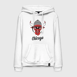 Толстовка-худи хлопковая мужская Chicago SWAG, цвет: белый