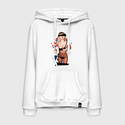 Толстовка-худи хлопковая мужская Gaga Milk, цвет: белый