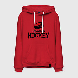 Толстовка-худи хлопковая мужская Canadian hockey, цвет: красный