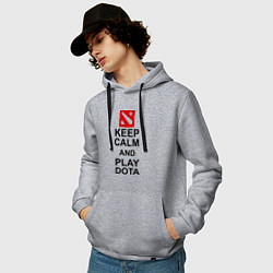 Толстовка-худи хлопковая мужская Keep Calm & Play Dota, цвет: меланж — фото 2