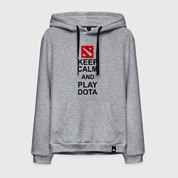 Толстовка-худи хлопковая мужская Keep Calm & Play Dota, цвет: меланж