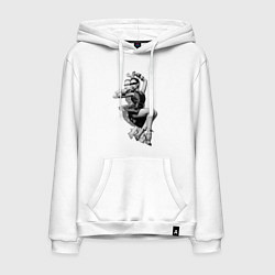 Толстовка-худи хлопковая мужская Виктория Бекхэм, цвет: белый