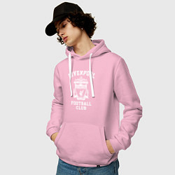 Толстовка-худи хлопковая мужская Liverpool: Football Club, цвет: светло-розовый — фото 2