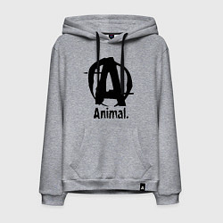 Толстовка-худи хлопковая мужская Animal Logo цвета меланж — фото 1