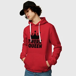 Толстовка-худи хлопковая мужская Twerk Queen, цвет: красный — фото 2