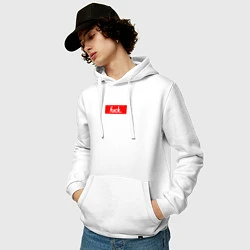 Толстовка-худи хлопковая мужская Fuck Supreme, цвет: белый — фото 2