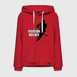 Толстовка-худи хлопковая мужская Russian Red Hockey, цвет: красный