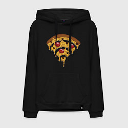 Толстовка-худи хлопковая мужская Wi-Fi Pizza, цвет: черный