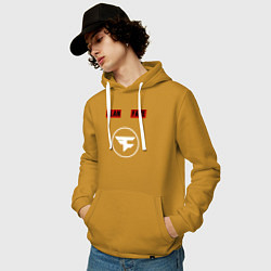 Толстовка-худи хлопковая мужская FAZE CLAN, цвет: горчичный — фото 2