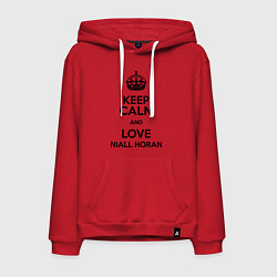 Толстовка-худи хлопковая мужская Keep Calm & Love Niall Horan, цвет: красный