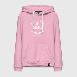 Толстовка-худи хлопковая мужская NSU, цвет: светло-розовый