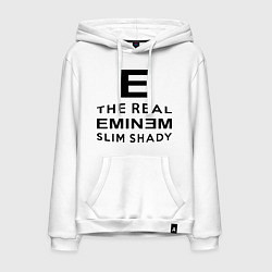 Толстовка-худи хлопковая мужская The real eminem, цвет: белый