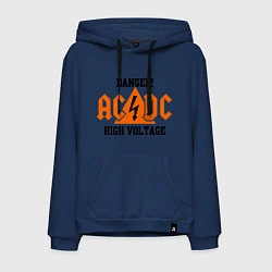 Толстовка-худи хлопковая мужская AC/DC: High Voltage, цвет: тёмно-синий