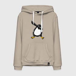 Толстовка-худи хлопковая мужская DAB Pinguin, цвет: миндальный