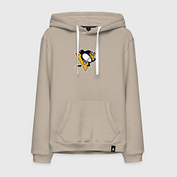 Толстовка-худи хлопковая мужская Pittsburgh Penguins: Evgeni Malkin, цвет: миндальный
