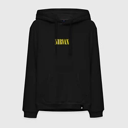 Толстовка-худи хлопковая мужская Nirvana Нирвана Логотип, цвет: черный