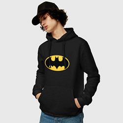 Толстовка-худи хлопковая мужская Batman, цвет: черный — фото 2