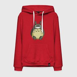 Толстовка-худи хлопковая мужская Тоторо, цвет: красный