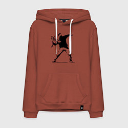 Толстовка-худи хлопковая мужская Banksy, цвет: кирпичный