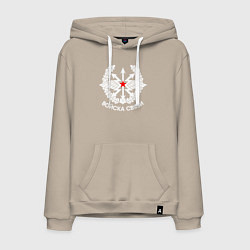 Толстовка-худи хлопковая мужская Войска связи, цвет: миндальный