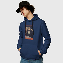 Толстовка-худи хлопковая мужская Eminem, цвет: тёмно-синий — фото 2