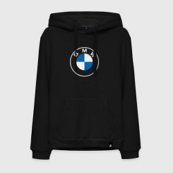 Толстовка-худи хлопковая мужская BMW LOGO 2020, цвет: черный