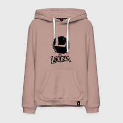 Толстовка-худи хлопковая мужская Louna, цвет: пыльно-розовый