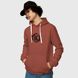 Толстовка-худи хлопковая мужская Кукрыниксы спина, цвет: кирпичный — фото 2