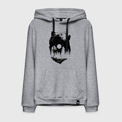 Толстовка-худи хлопковая мужская Bear, цвет: меланж