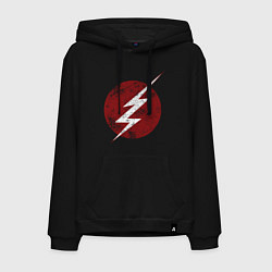 Толстовка-худи хлопковая мужская The Flash logo, цвет: черный